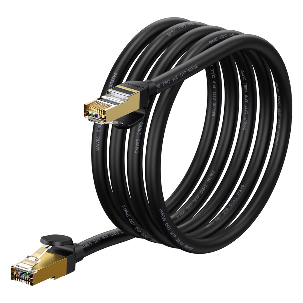BASEUS Baseus 2m Cat7 RJ45 Nätverkskabel Svart