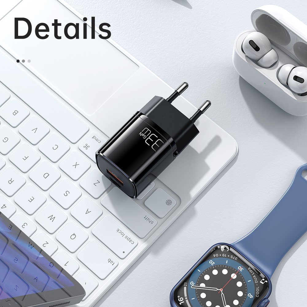 MCDODO Mcdodo 33W GaN PD USB-C/USB-A Väggladdare Svart