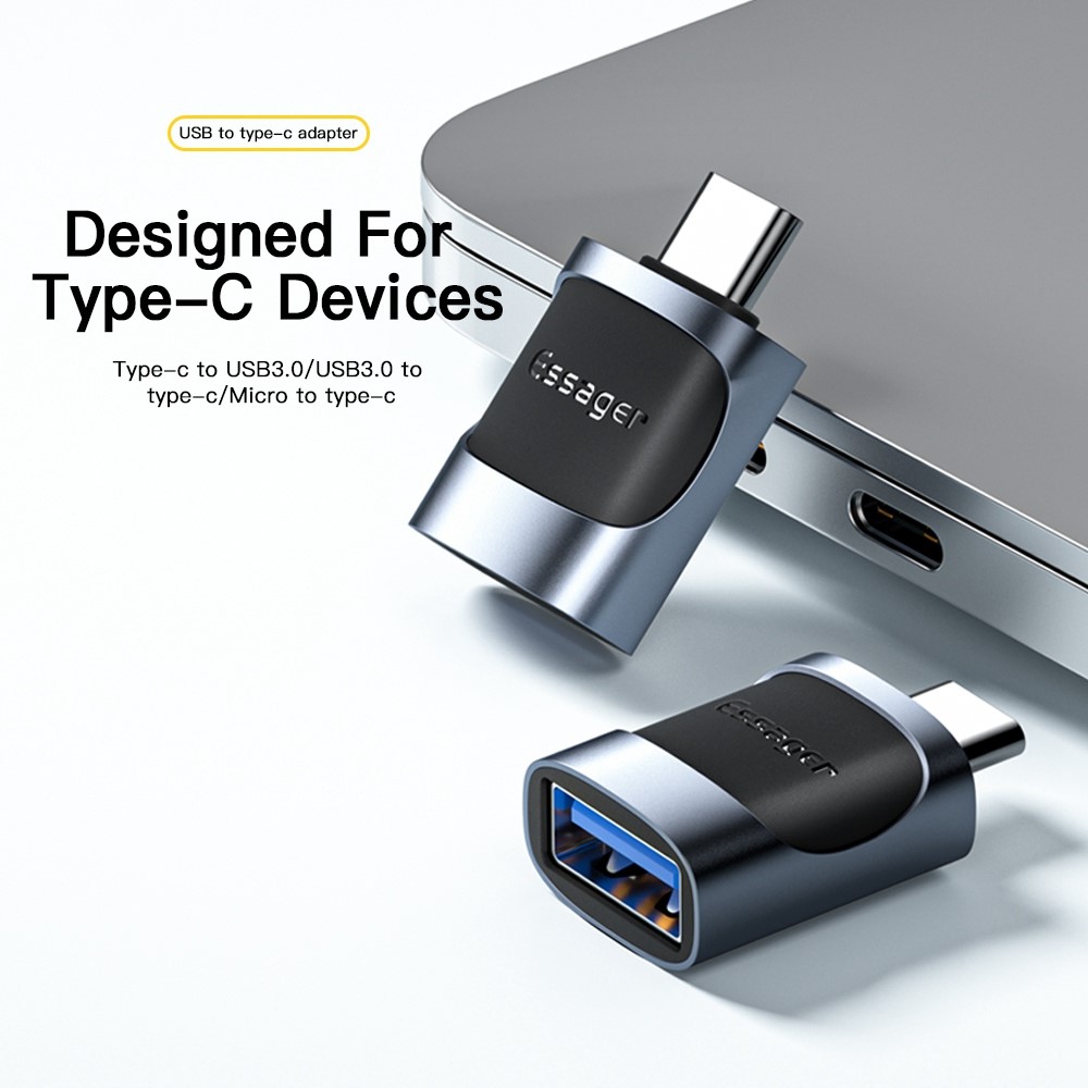 ESSAGER ESSAGER USB-A Hona till USB-C 3.0 Adapter, 5Gbps Blå