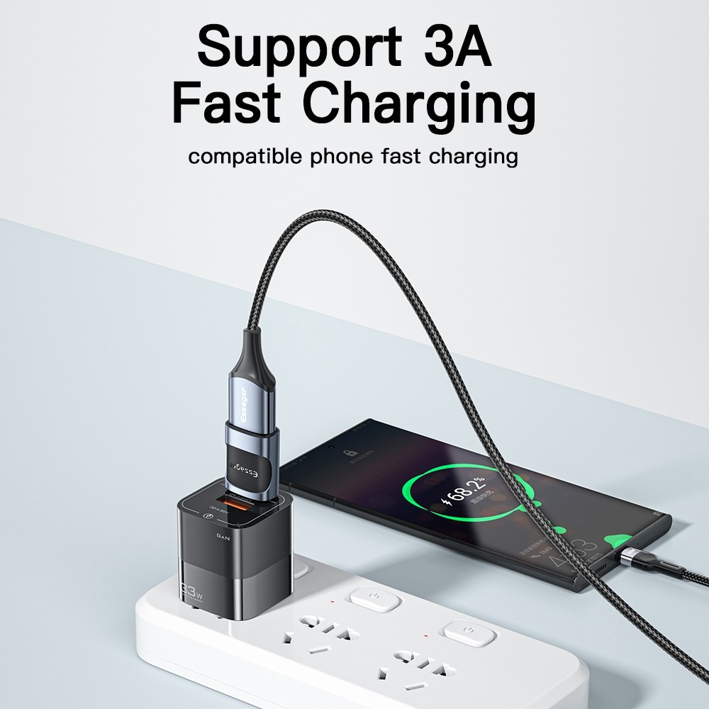 ESSAGER ESSAGER USB-A Hona till USB-C 3.0 Adapter, 5Gbps Blå