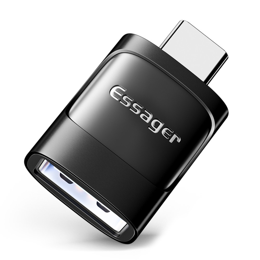 ESSAGER ESSAGER USB-A Hona till USB-C 3.0 Adapter, 5Gbps Svart