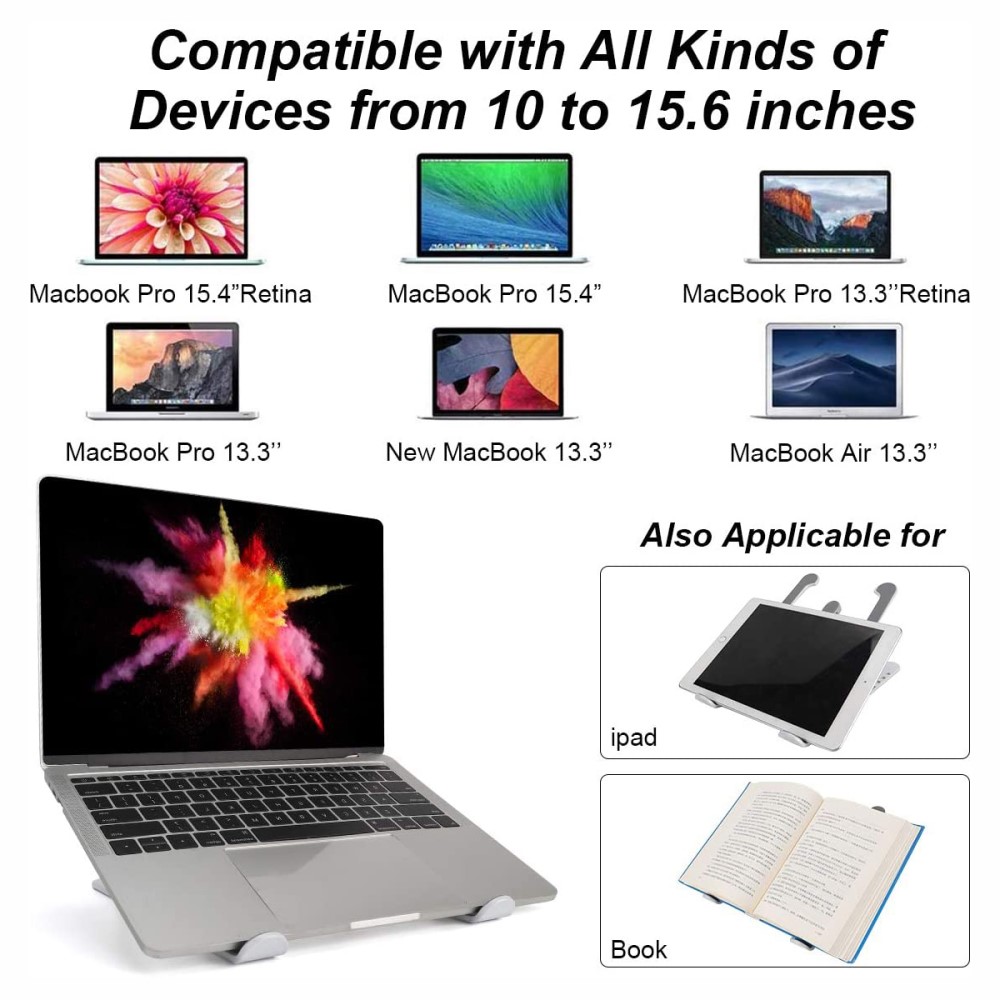  Vikbart Laptop Stativ, Justerbar Höjd Svart