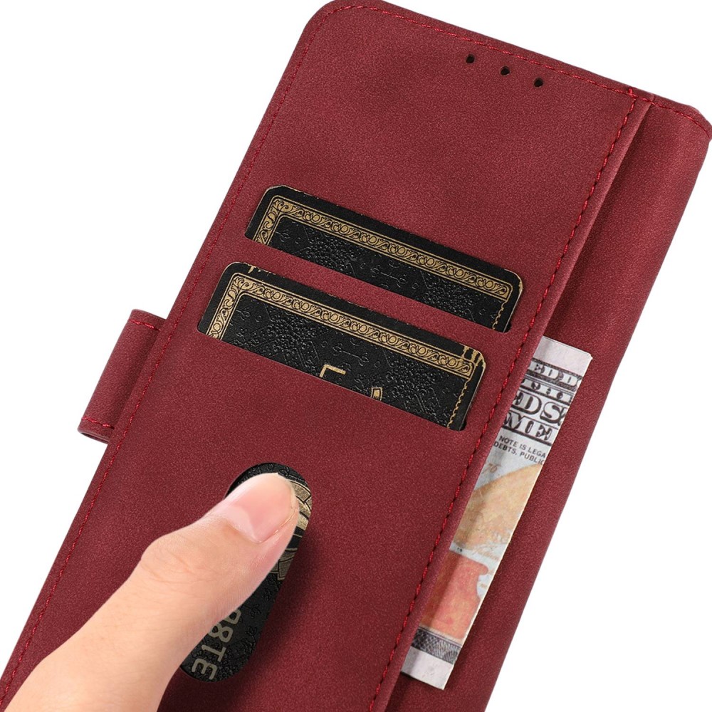 KHAZNEH KHAZNEH Motorola Edge 40 Pro 5G Fodral Retro Läder Röd