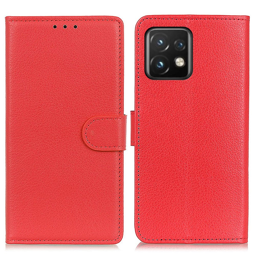  Motorola Edge 40 Pro 5G Fodral Litchi Läder Röd