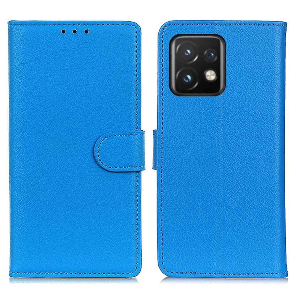  Motorola Edge 40 Pro 5G Fodral Litchi Läder Blå