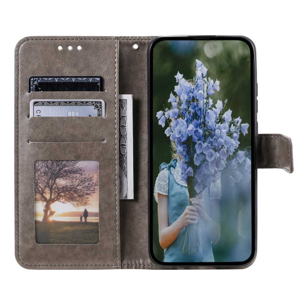  Motorola Edge 40 Pro 5G Fodral Mandala Läder Grå