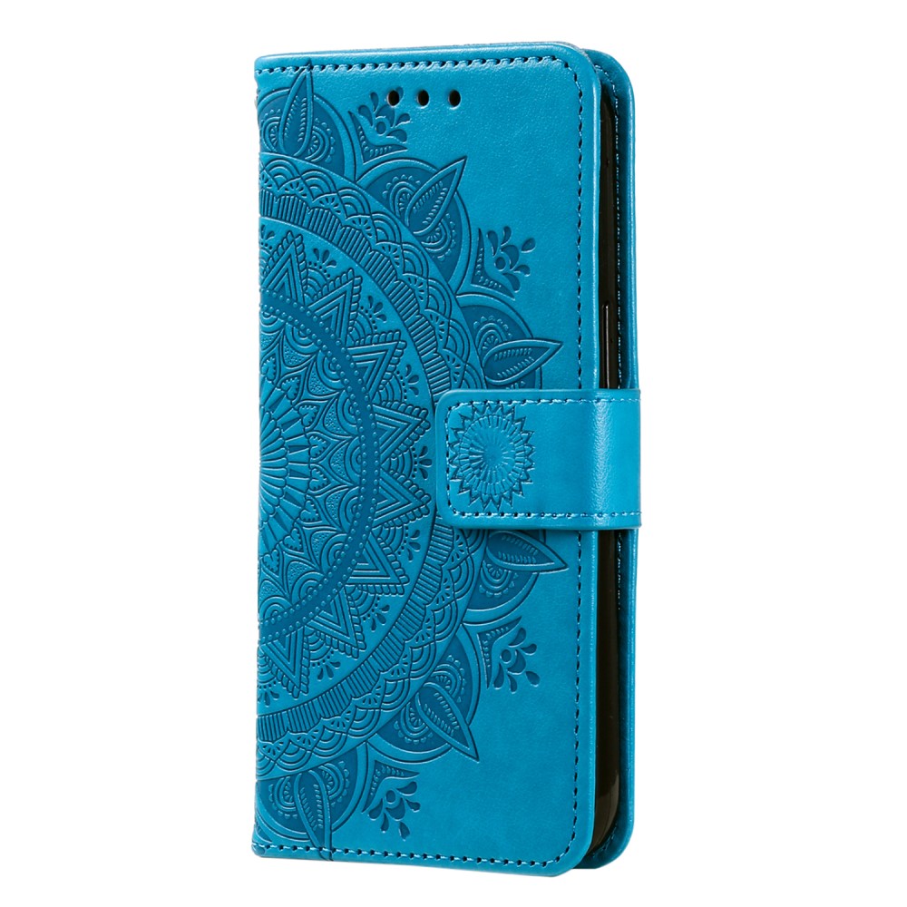  Motorola Edge 40 Pro 5G Fodral Mandala Läder Blå