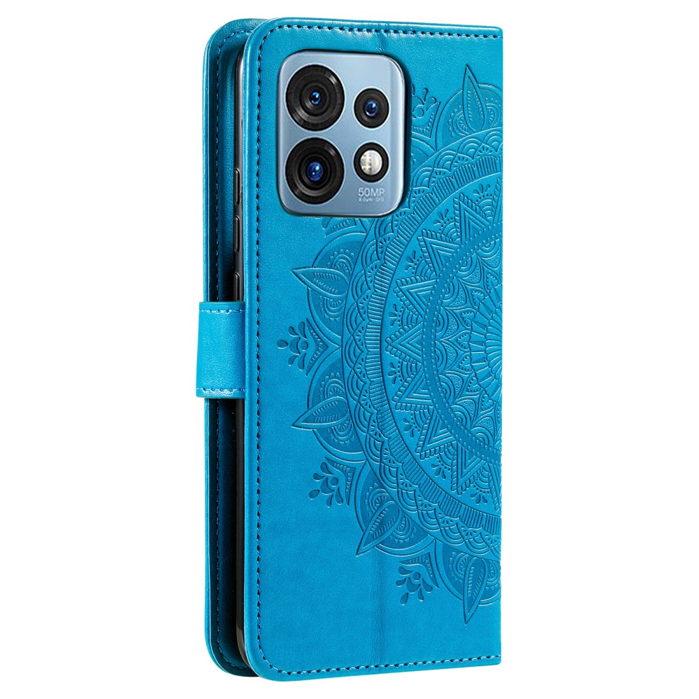  Motorola Edge 40 Pro 5G Fodral Mandala Läder Blå