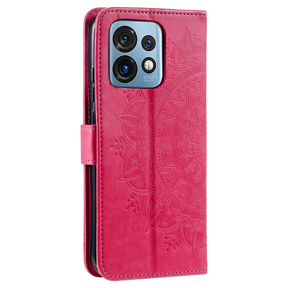  Motorola Edge 40 Pro 5G Fodral Mandala Läder Rosa