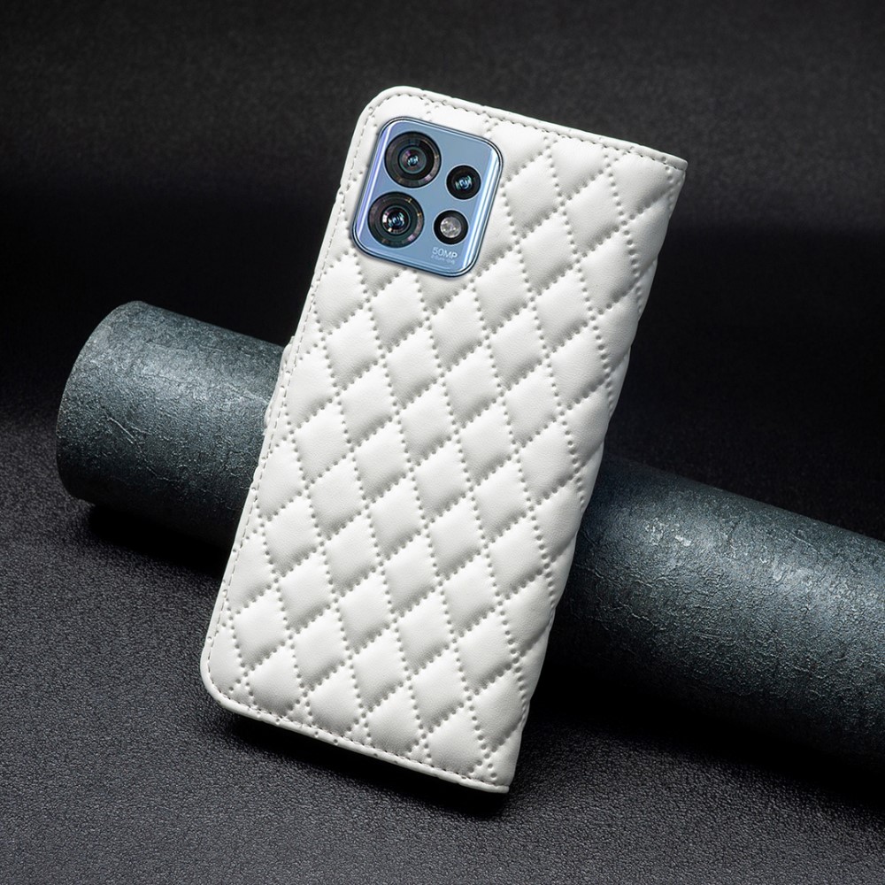  Motorola Edge 40 Pro 5G Fodral Diamond Läder Vit