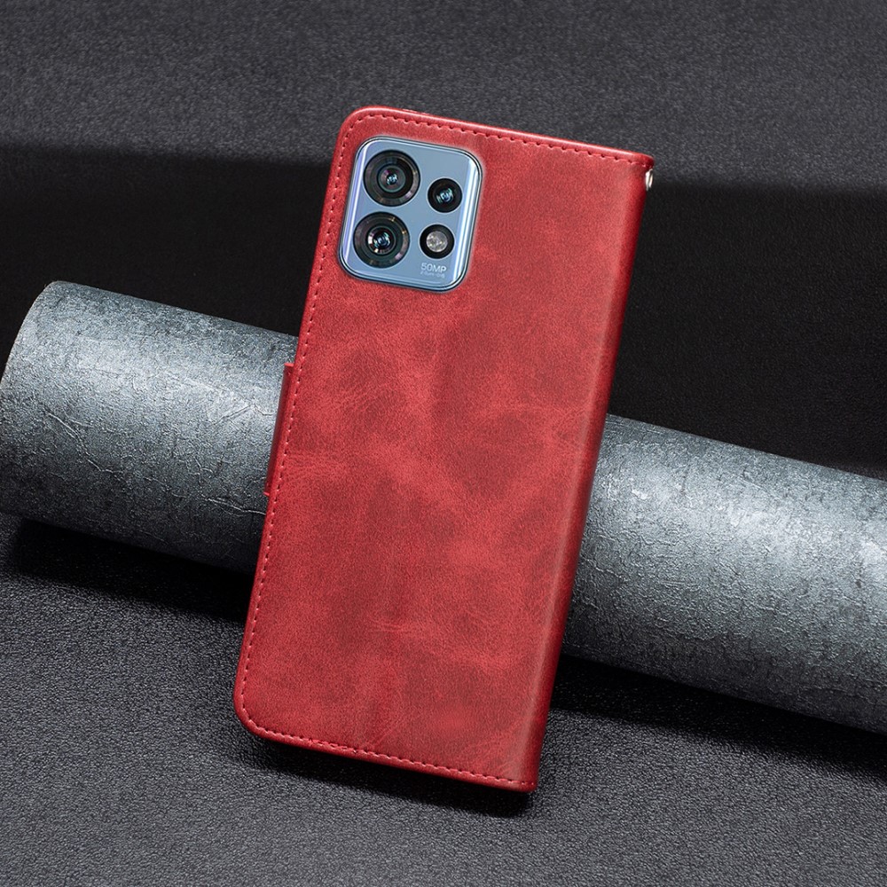  Motorola Edge 40 Pro 5G Fodral Shark Solid Läder Röd