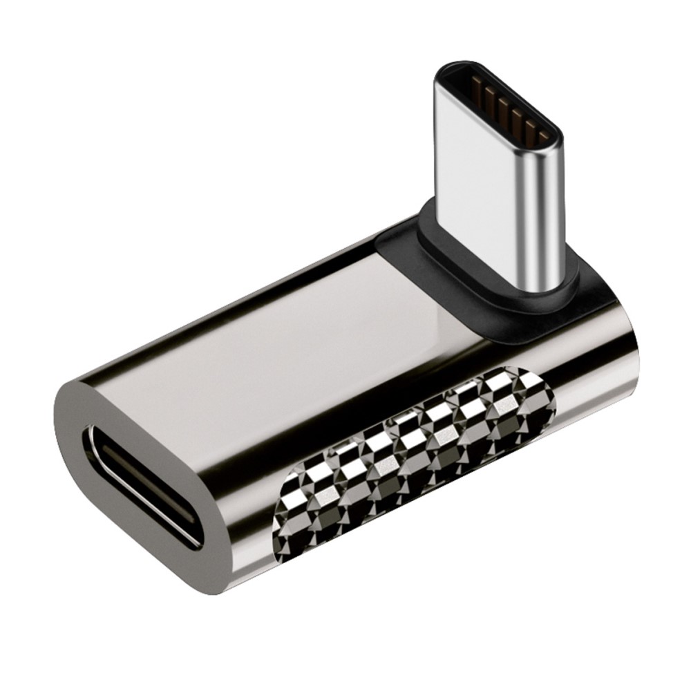  100W USB-C Hane - USB-C Hona Adapter Elbow USB 4.0 Silver
