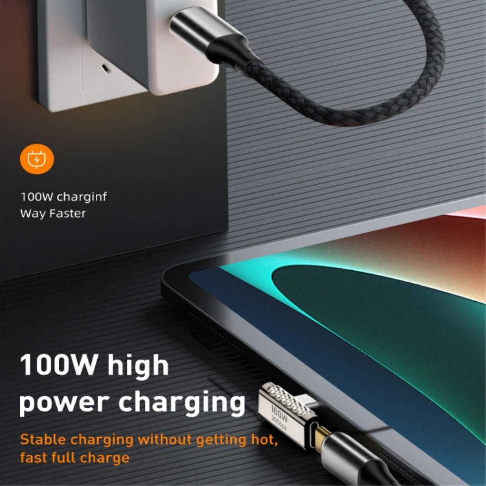  100W USB-C Hane - USB-C Hona Adapter Elbow USB 4.0 Silver