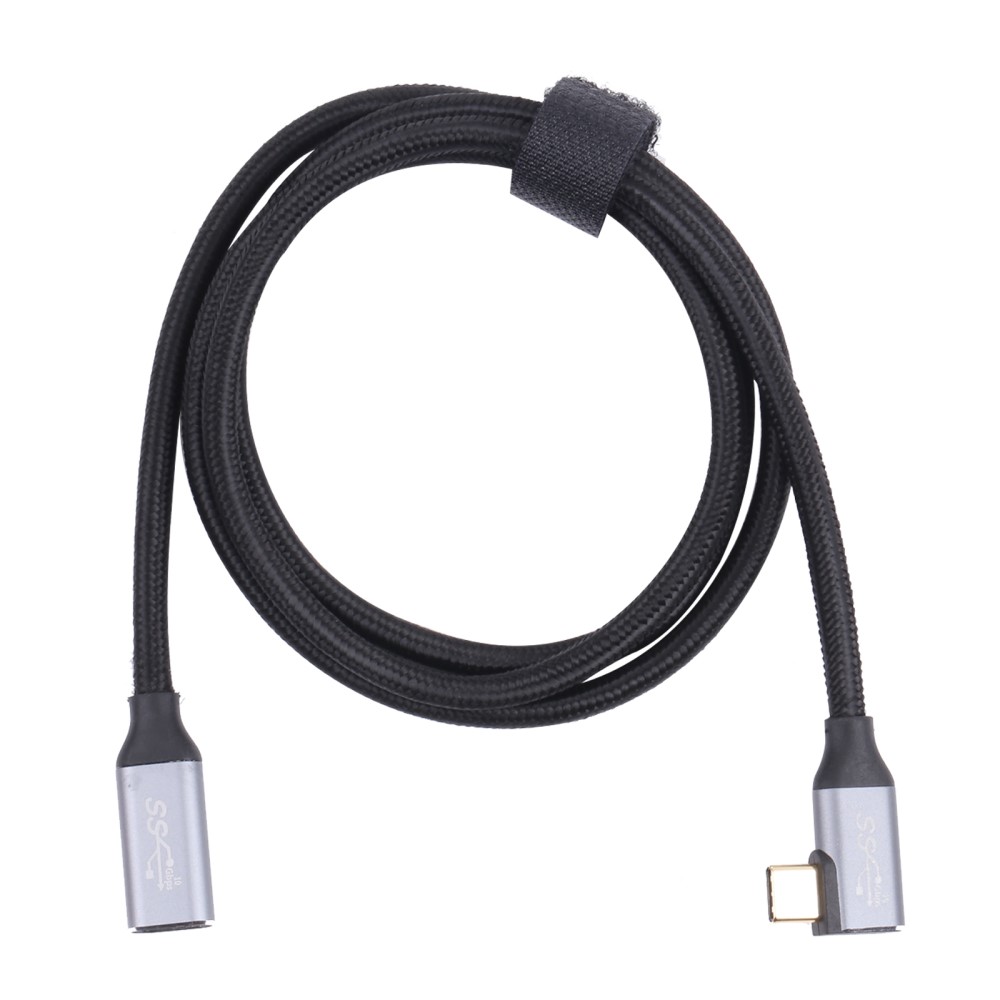  1.5m USB-C Hane Elbow - USB-C Hona Adapter Kabel Svart