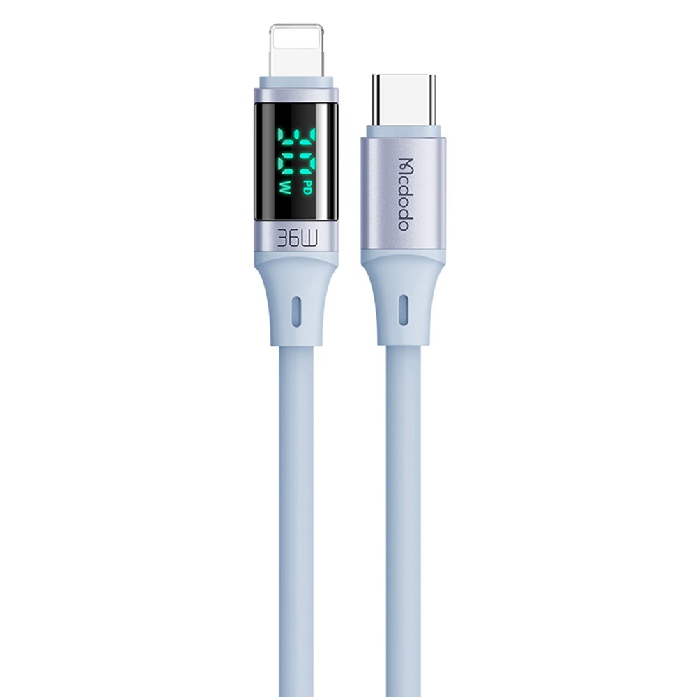 MCDODO Mcdodo 36W 1.8m PD USB-C - Lightning LED Silikon Kabel Blå
