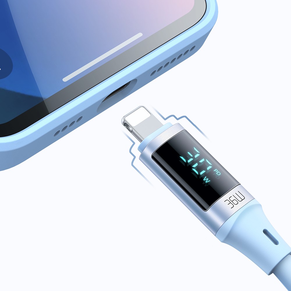 MCDODO Mcdodo 36W 1.8m PD USB-C - Lightning LED Silikon Kabel Blå