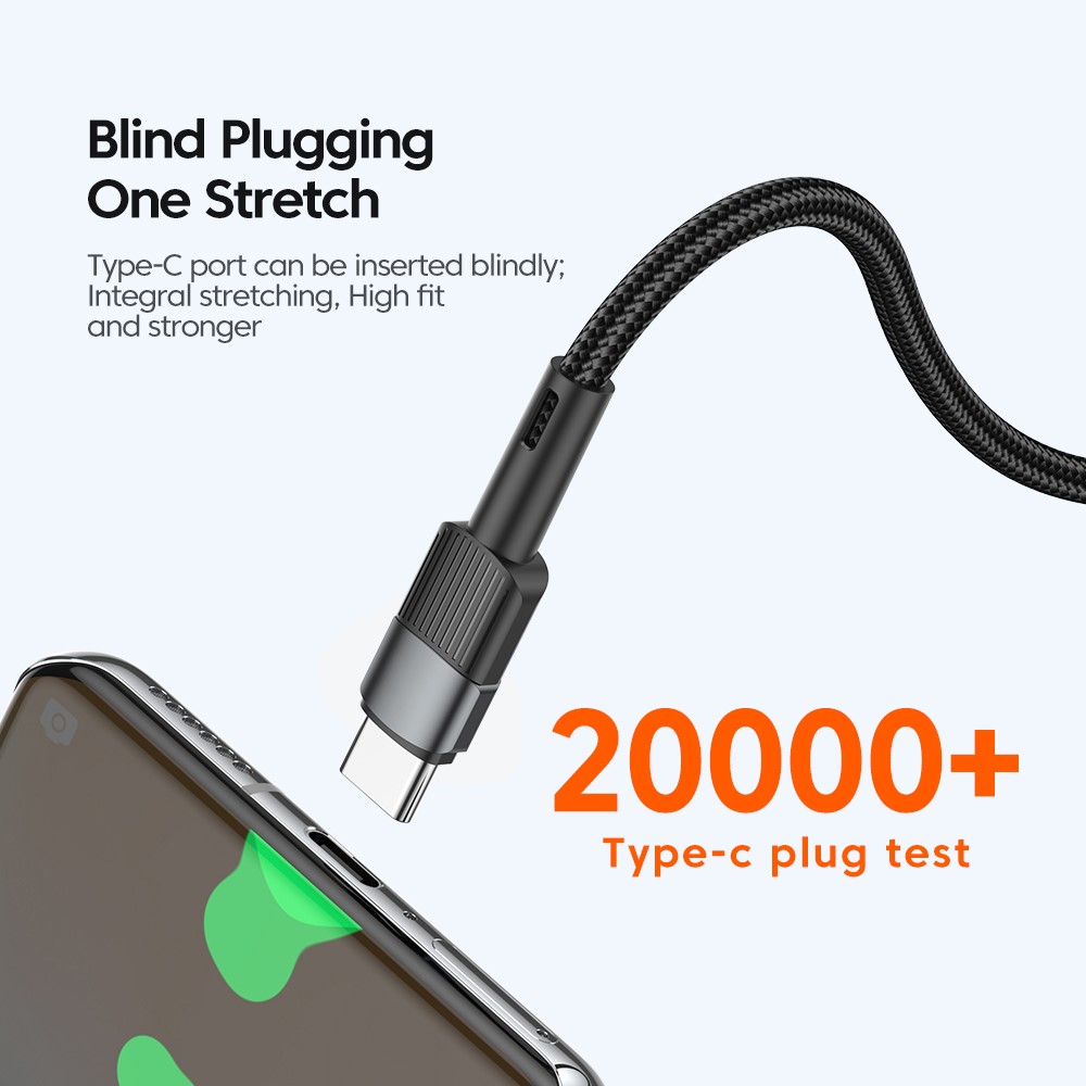 ESSAGER ESSAGER 50cm 60W PD USB-C - USB-C Laddningskabel Svart