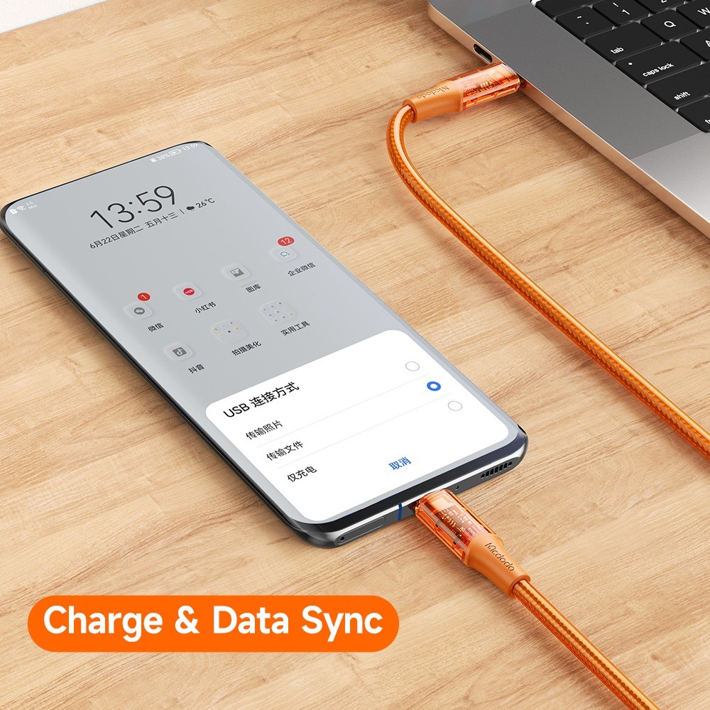 MCDODO Mcdodo 1.2m 100W PD USB-C - USB-C Kabel Orange