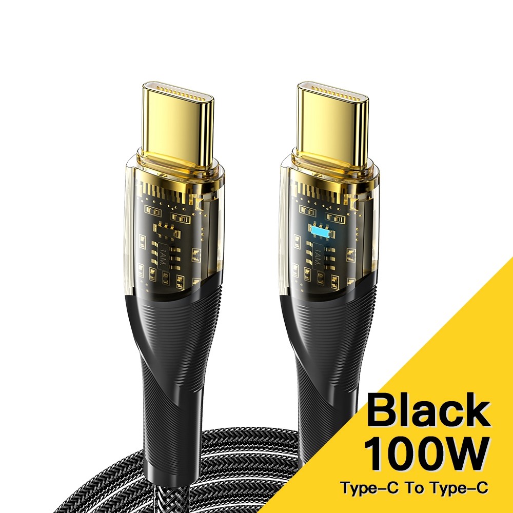 ESSAGER ESSAGER 1m 100W PD USB-C - USB-C Kabel Svart
