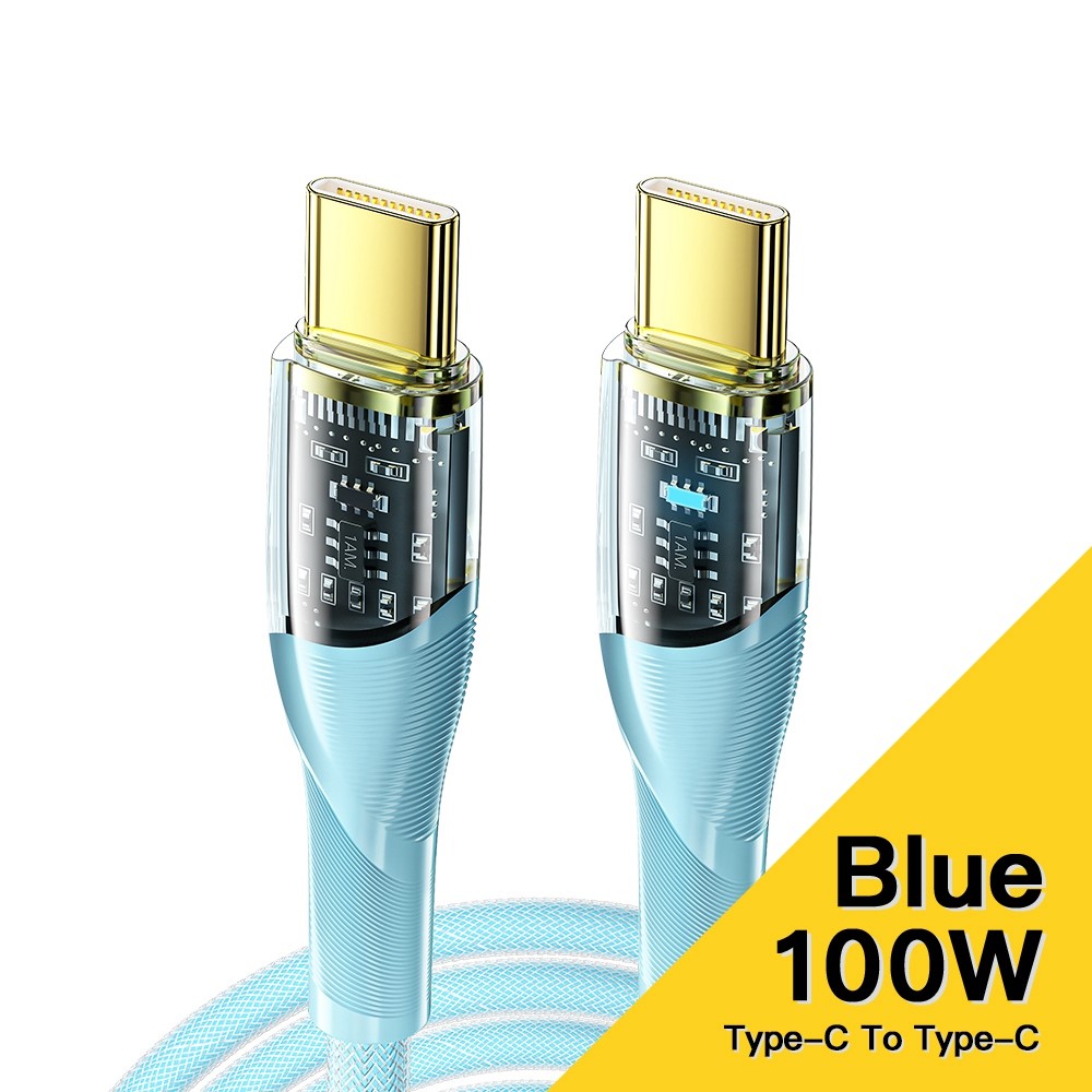 ESSAGER ESSAGER 1m 100W PD USB-C - USB-C Kabel Blå
