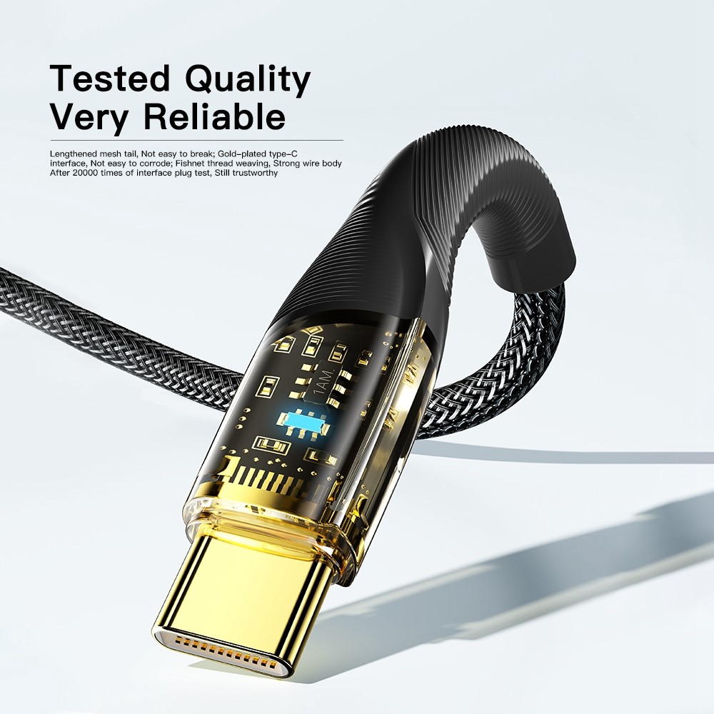 ESSAGER ESSAGER 1m 100W PD USB-C - USB-C Kabel Blå
