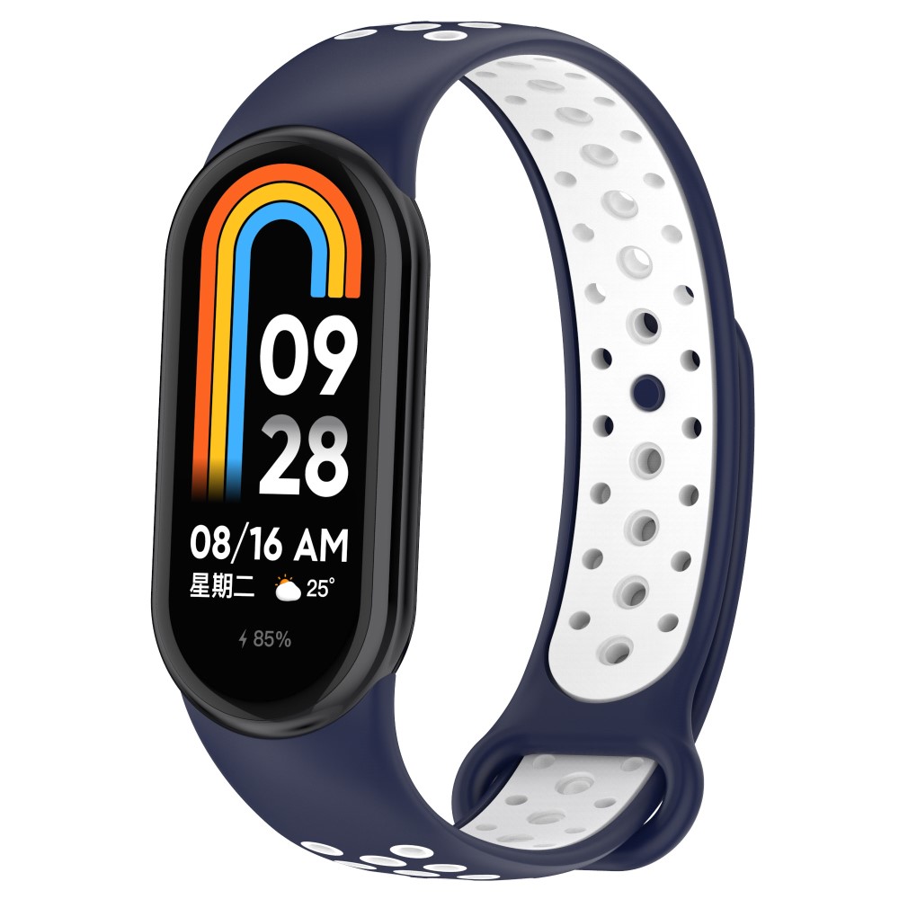  Xiaomi Smart Band 10/9/8 Träningsarmband Dual-Color Blå/Vit