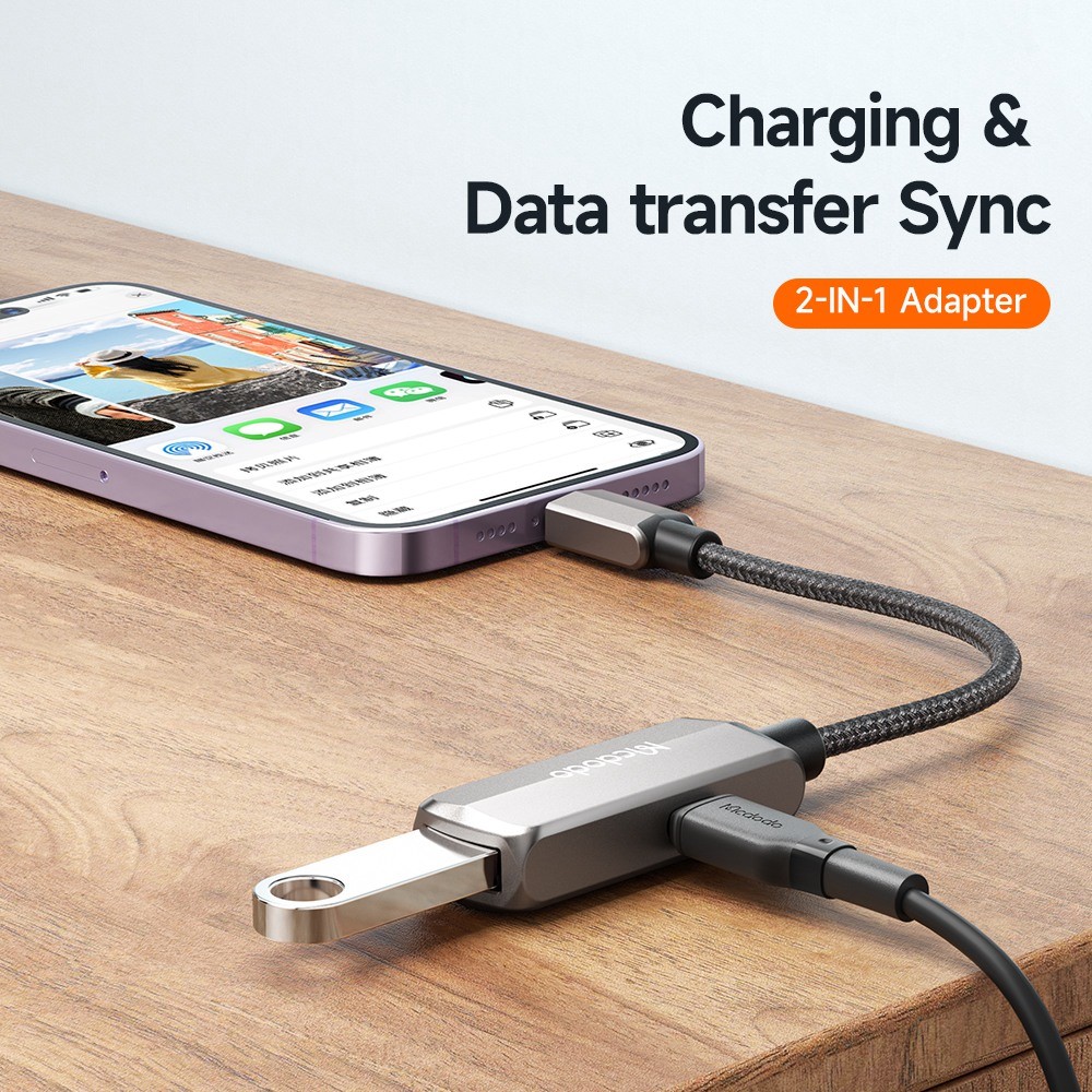 MCDODO Mcdodo 2.4A 2in1 Lightning - USB-A 3.0/Lightning Hona Adapter