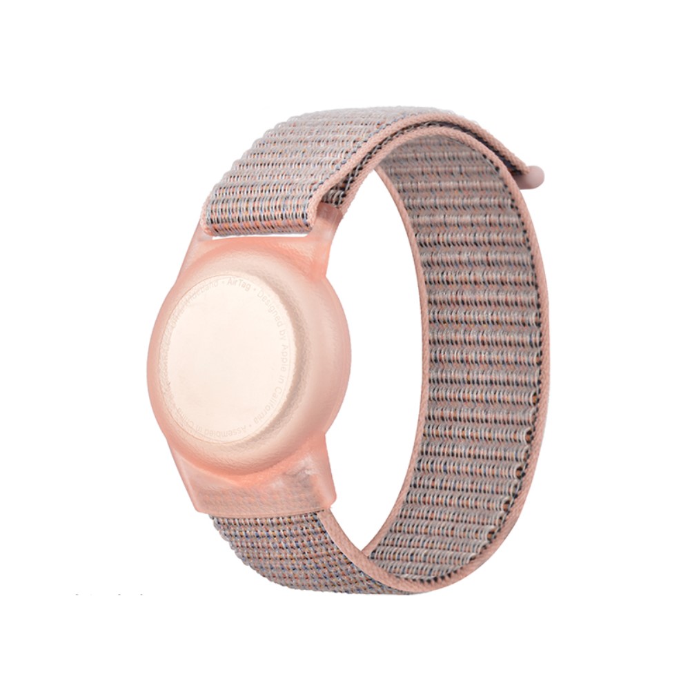  Apple AirTag 2/1 Nylon Armband För Barn (L) Rosa
