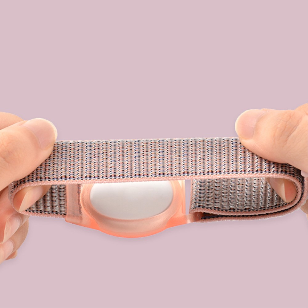  Apple AirTag 2/1 Nylon Armband För Barn (L) Rosa