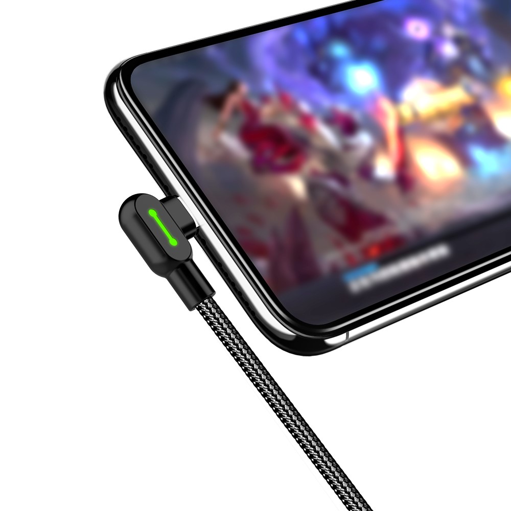 MCDODO Mcdodo 3m 2A USB-C Elbow Nylonflätad Kabel Svart
