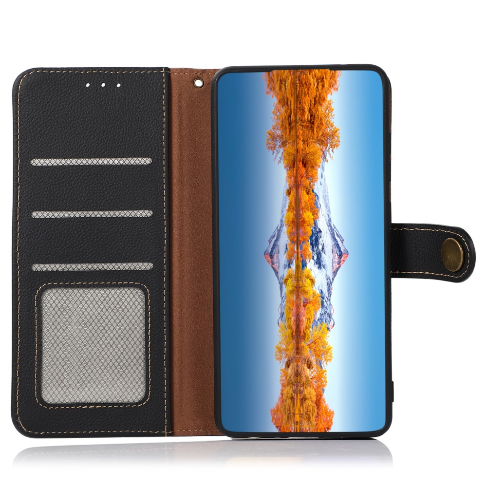 KHAZNEH KHAZNEH Sony Xperia 10 V Fodral RFID Äkta Läder Svart