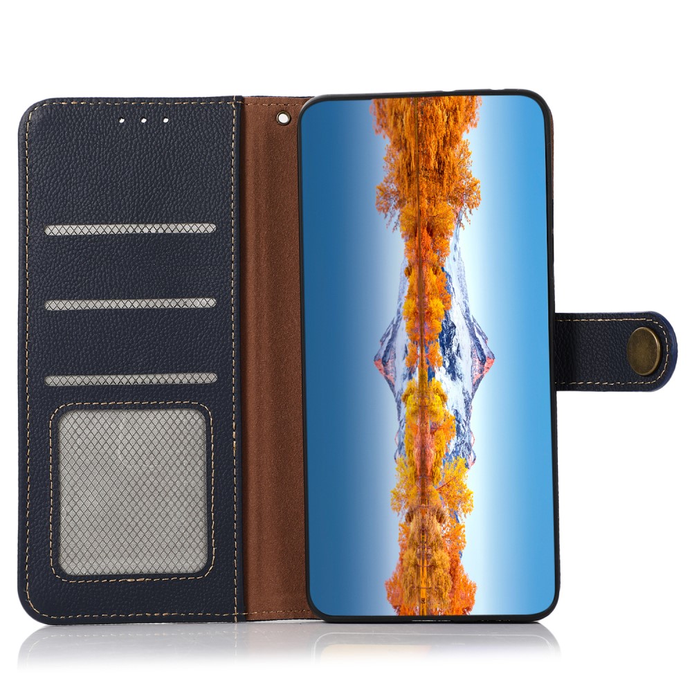 KHAZNEH KHAZNEH Sony Xperia 10 V Fodral RFID Äkta Läder Blå