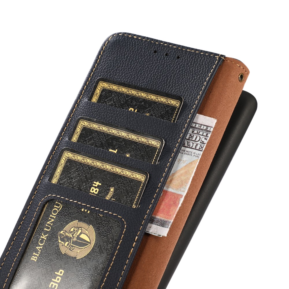 KHAZNEH KHAZNEH Sony Xperia 10 V Fodral RFID Äkta Läder Blå