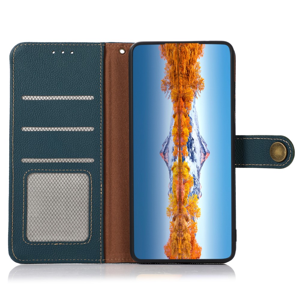 KHAZNEH KHAZNEH Sony Xperia 10 V Fodral RFID Äkta Läder Grön