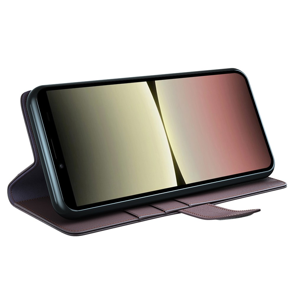  Sony Xperia 10 V Fodral Premium Split Läder Brun