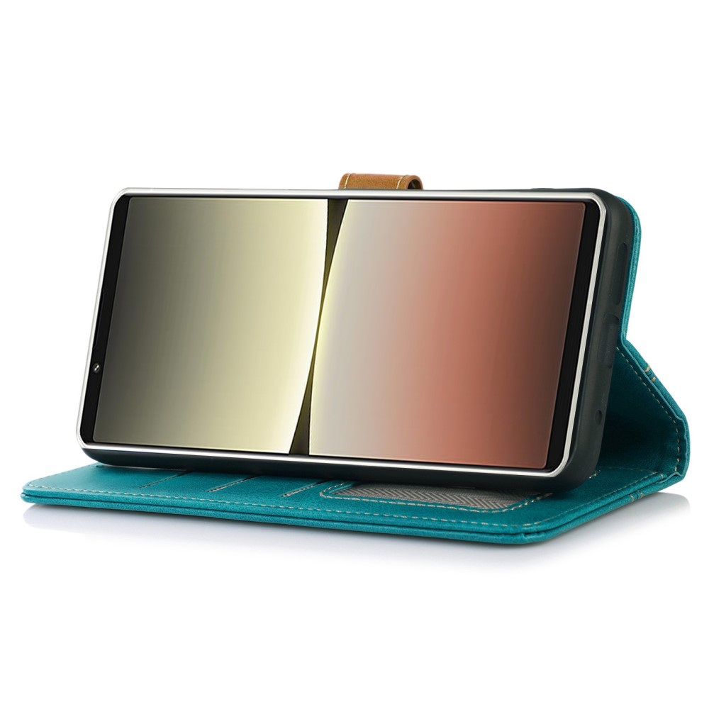  Sony Xperia 1 V Fodral Dual-Color Läder Ljus Grön