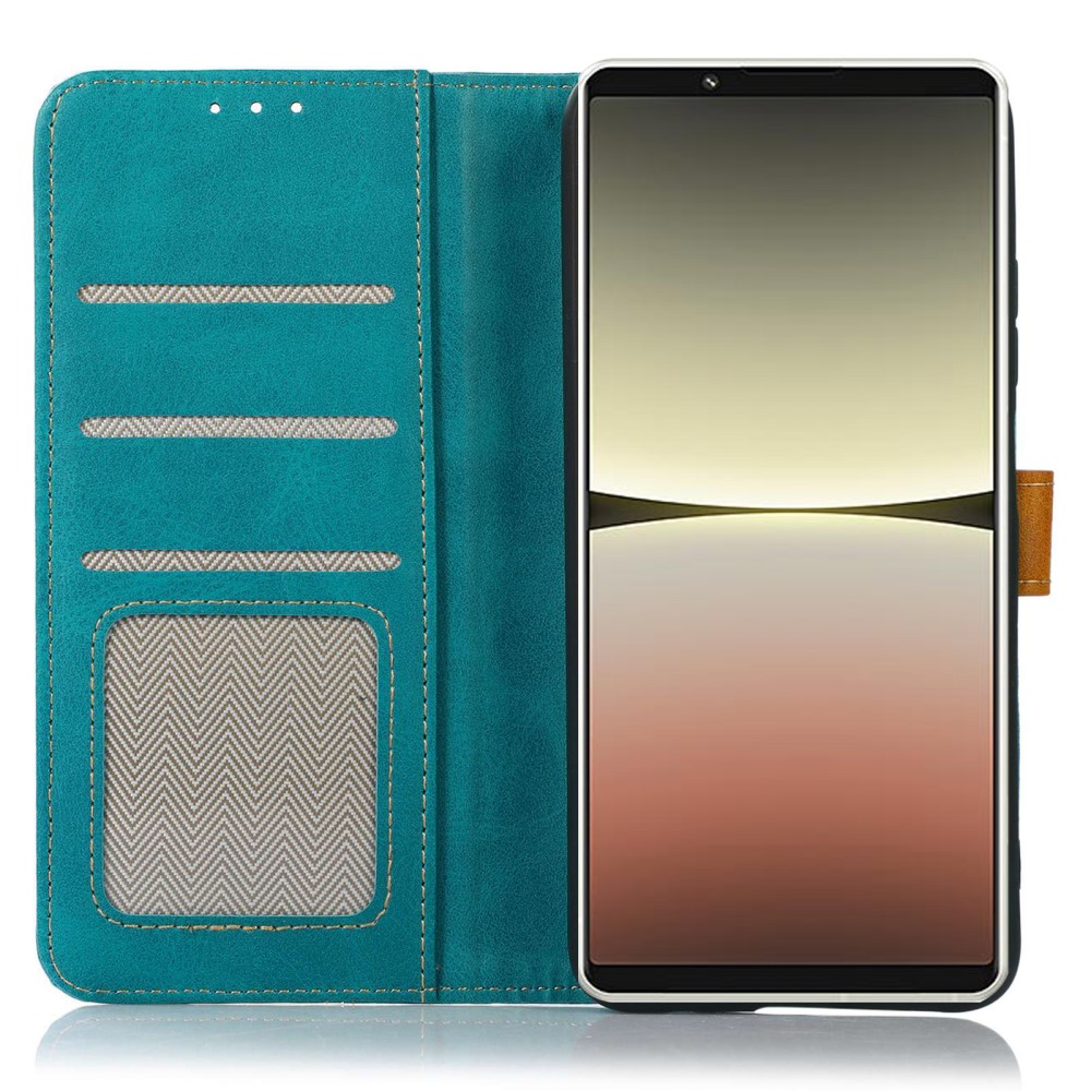  Sony Xperia 1 V Fodral Dual-Color Läder Ljus Grön