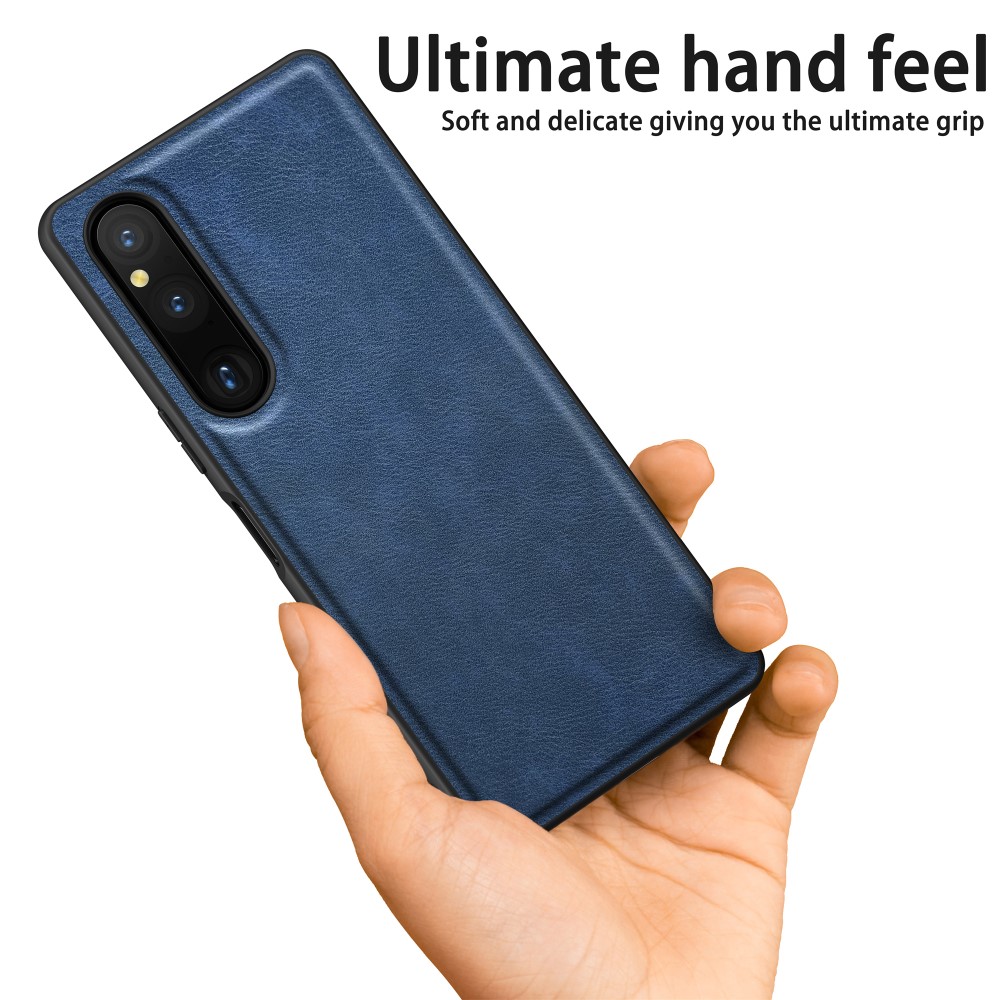  Sony Xperia 1 V Skal Retro Läder Blå