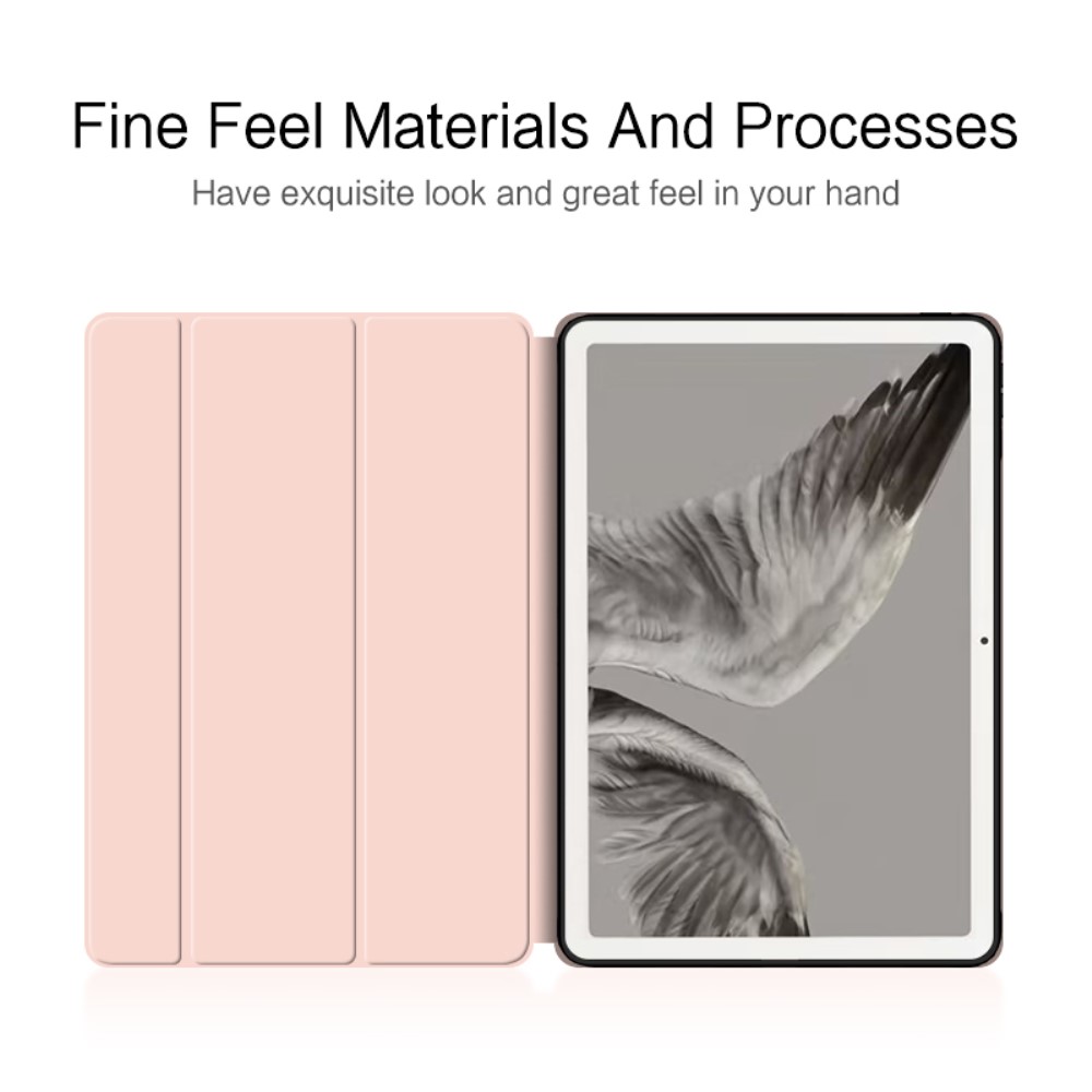  Google Pixel Tablet Fodral Tri-Fold Läder Ljus Rosa
