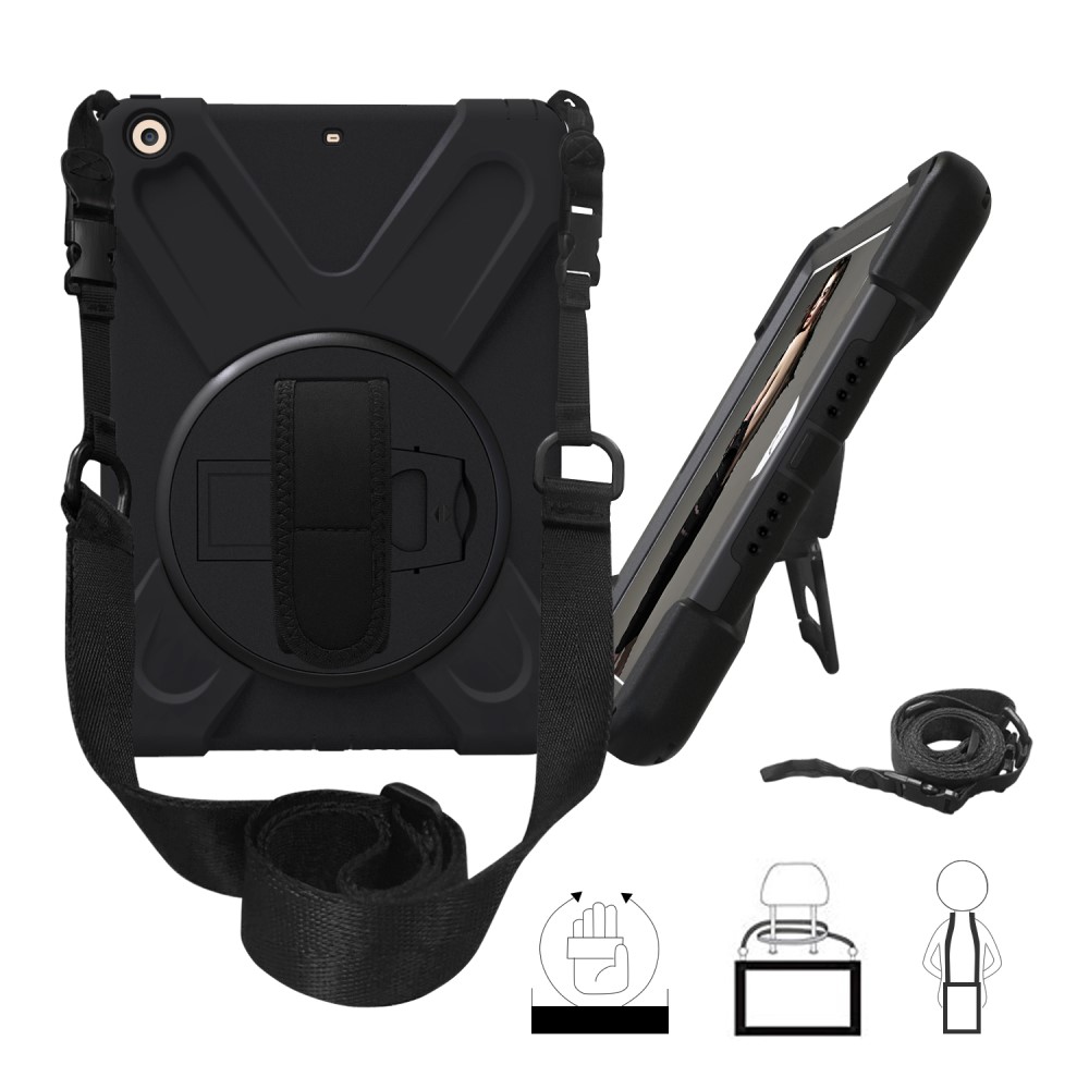  iPad 9.7 2017/2018 Skal 360 X-Shape Shockproof Hybrid Svart