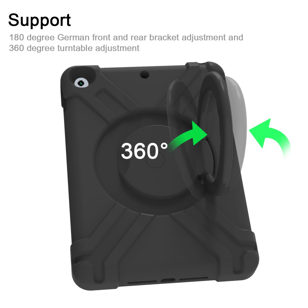  iPad 10.2 2019/2020/2021 Skal 360 Hybrid Kickstand Svart