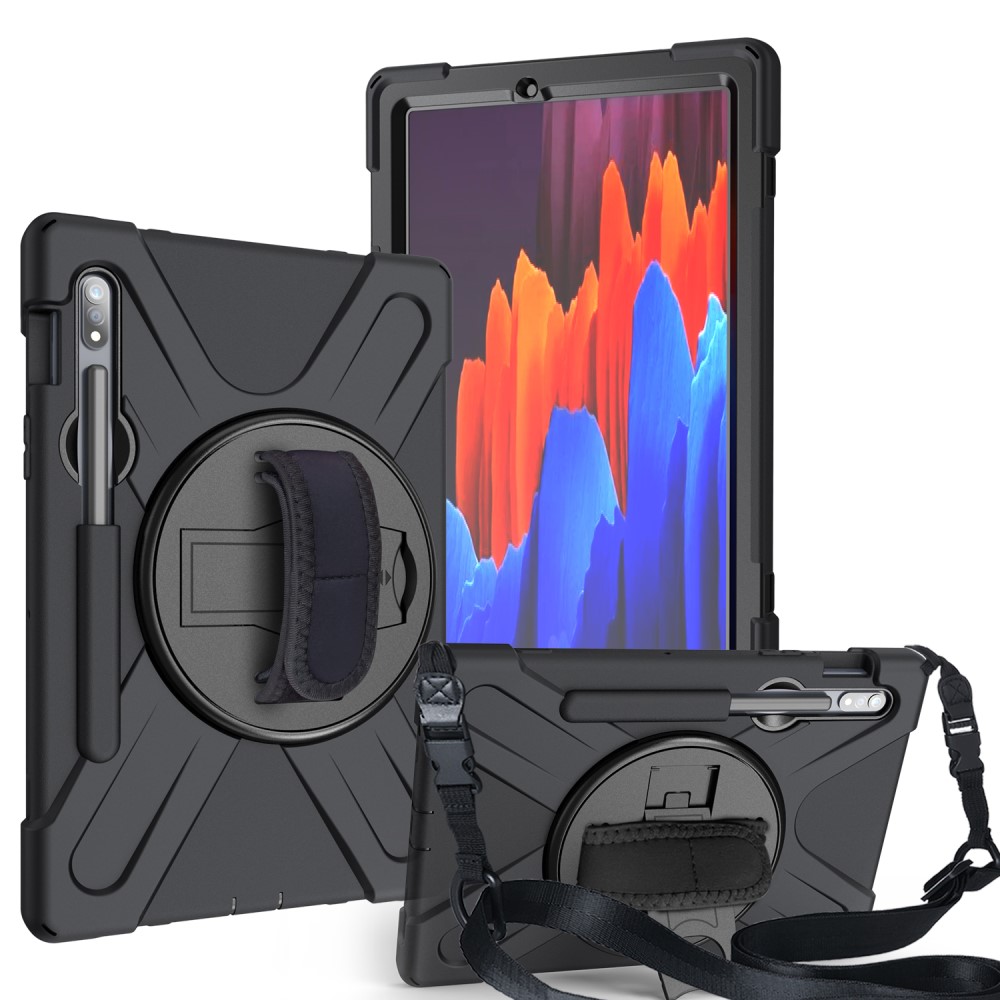  Galaxy Tab S8 / Tab S7 Skal 360° Hybrid Kickstand Med Strap
