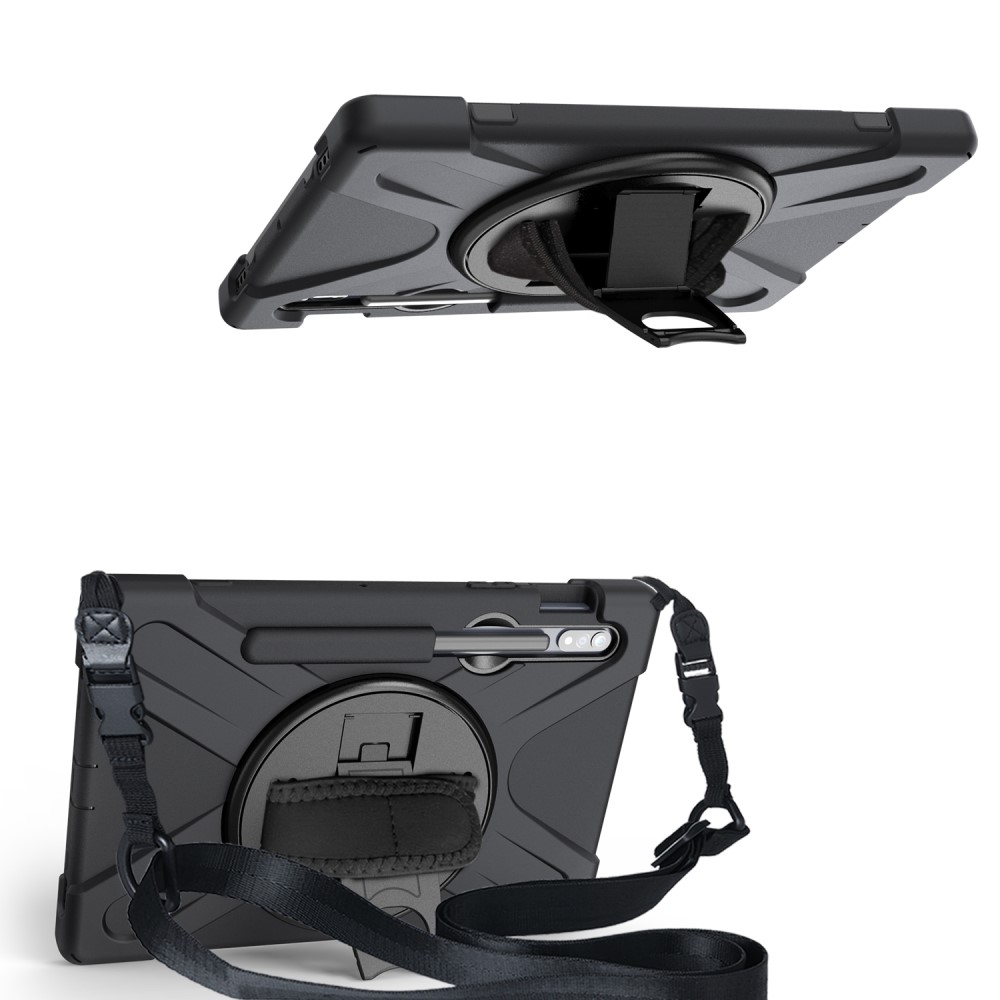  Galaxy Tab S8 / Tab S7 Skal 360° Hybrid Kickstand Med Strap