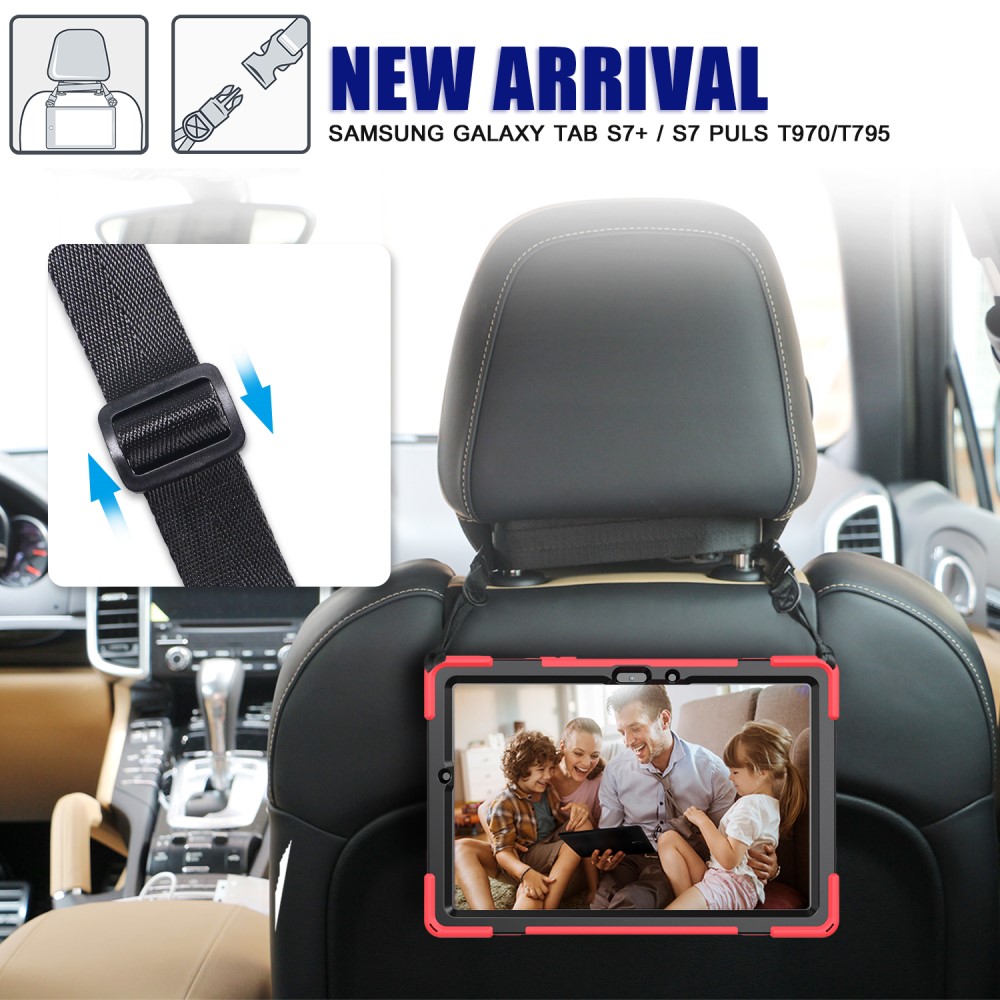 Galaxy Tab S8 / Tab S7 Skal 360° Hybrid Kickstand Med Strap