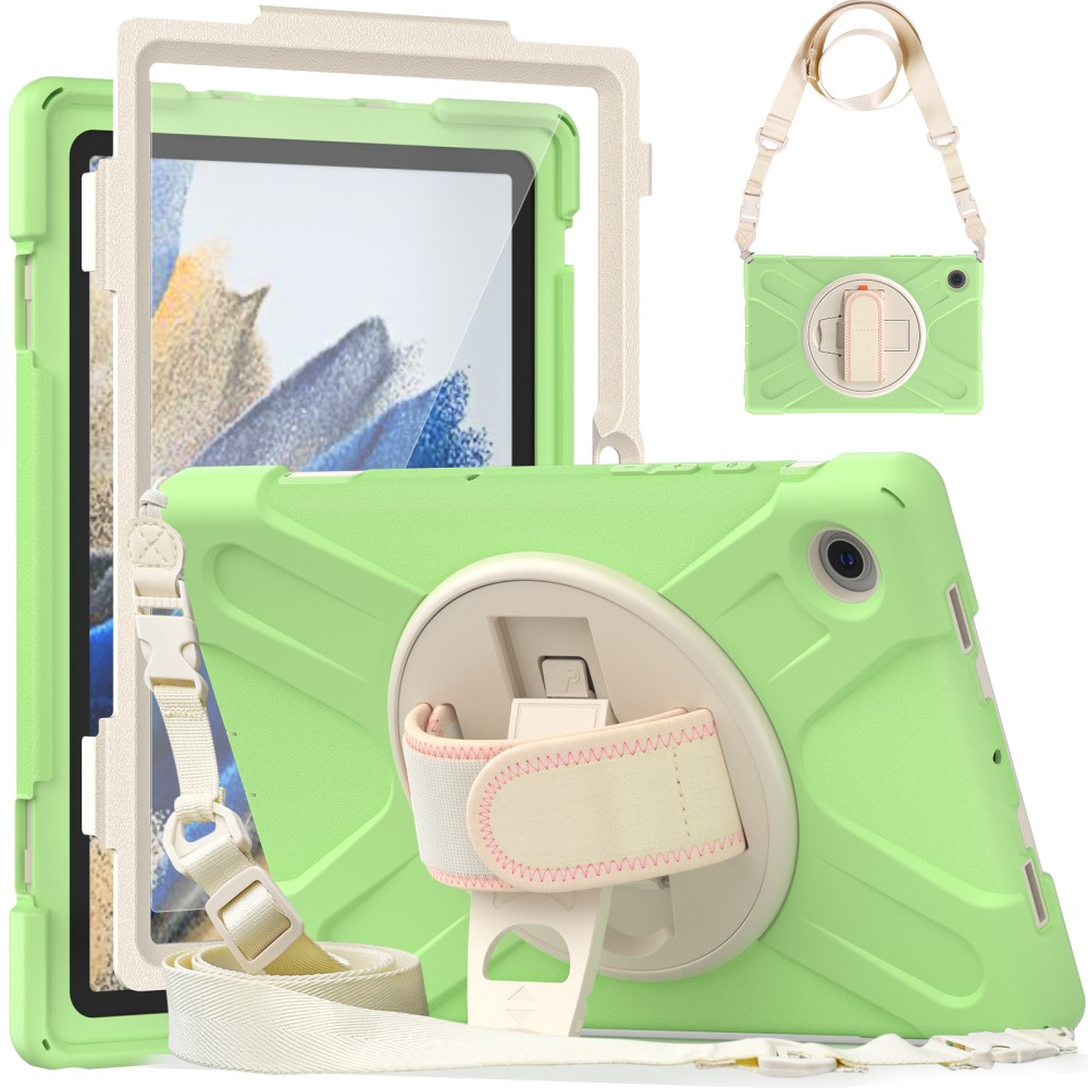  Galaxy Tab A8 10.5 Roterande X-Shape Hybrid Skal
