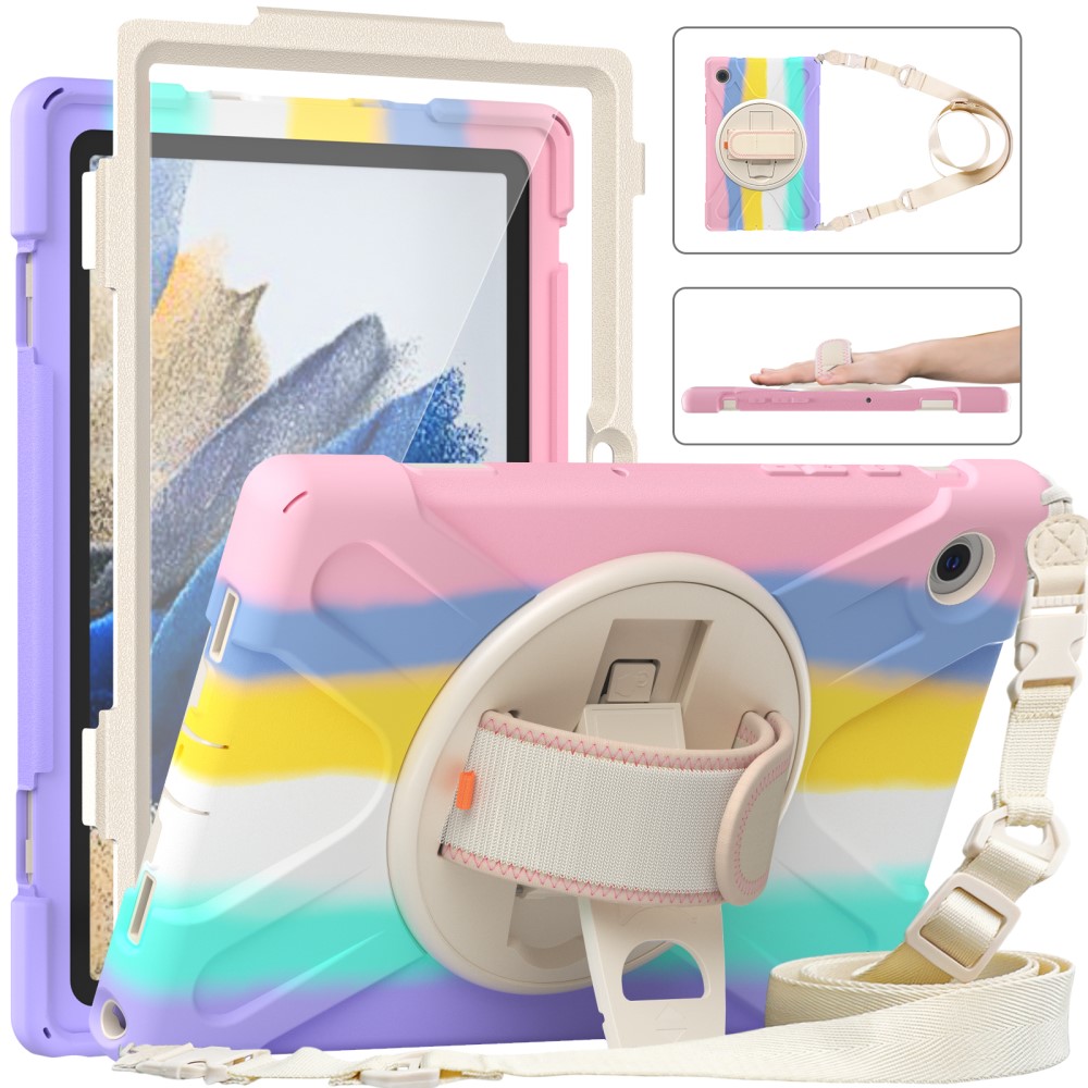  Galaxy Tab A8 10.5 Roterande X-Shape Hybrid Skal