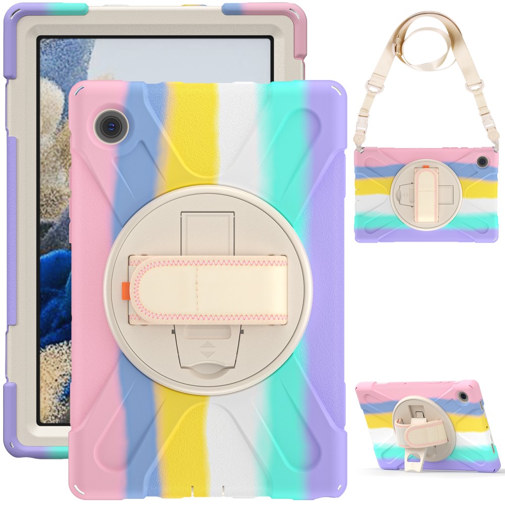  Galaxy Tab A8 10.5 Roterande X-Shape Hybrid Skal