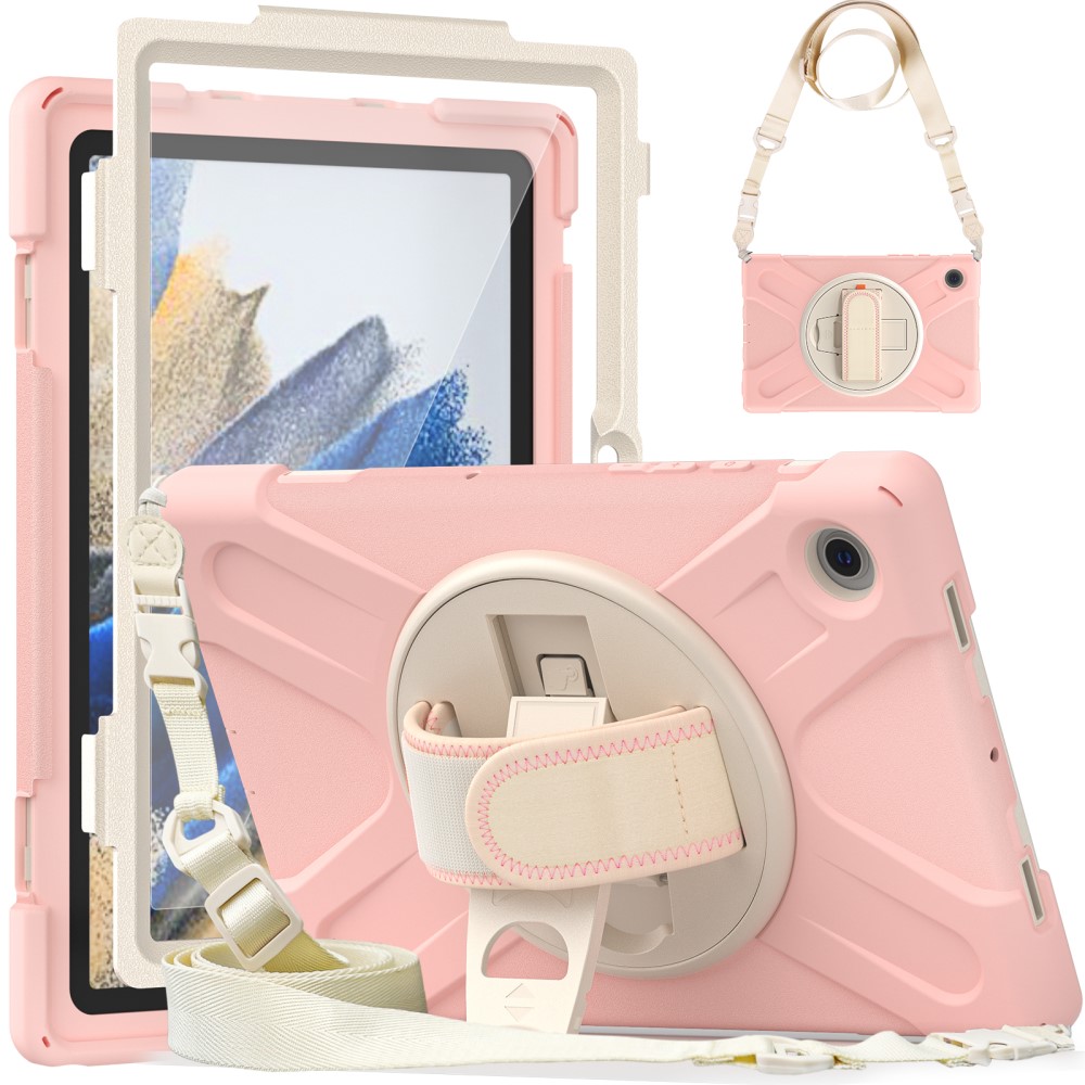  Galaxy Tab A8 10.5 Roterande X-Shape Hybrid Skal