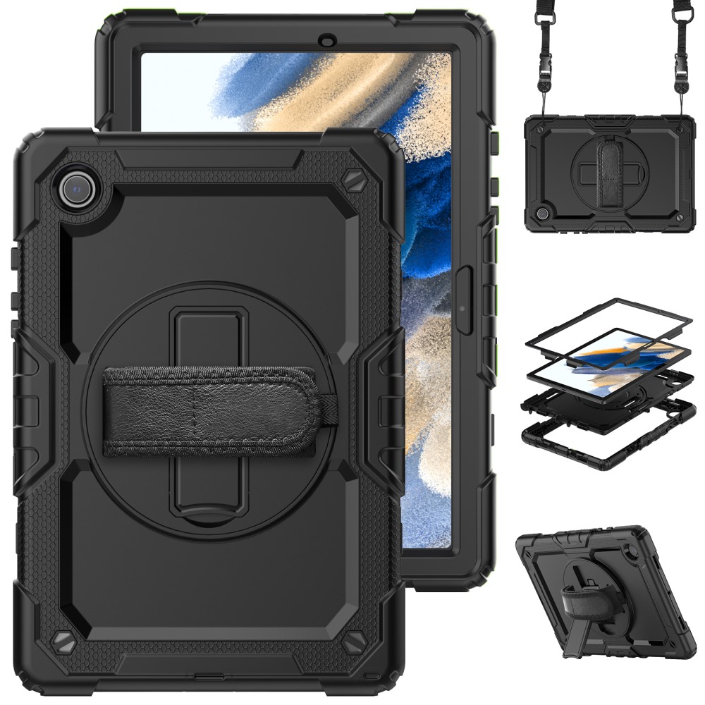 Galaxy Tab A8 10.5 Skal Shockproof Hybrid Kickstand Strap