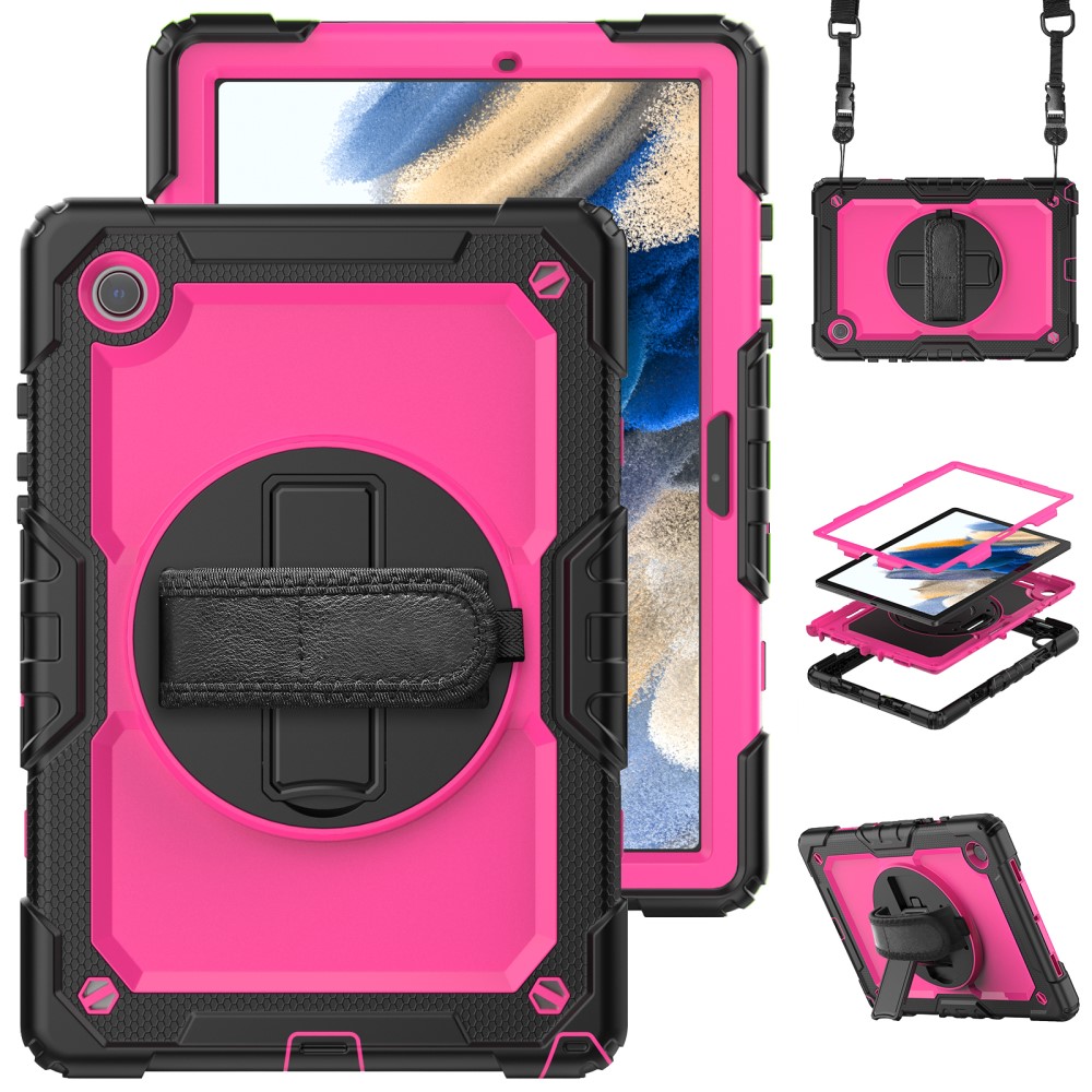  Galaxy Tab A8 10.5 Skal Shockproof Hybrid Kickstand Strap